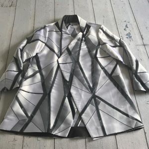 Emmelle Black and white cubist diamond jacket